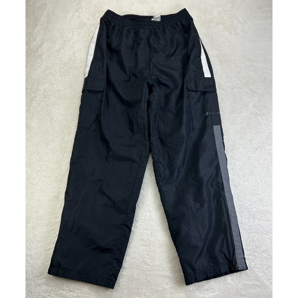 Vintage Champion Authentic Athletic Apparel Track Pants Mens M Black Outdoor